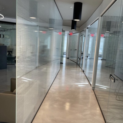 glass walls at an office in englewood cliffs nj